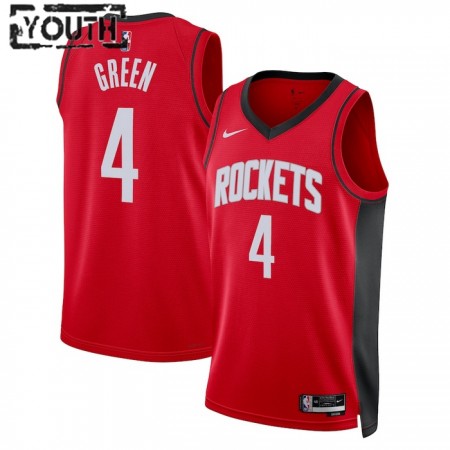 NBA Børn Trøje Houston Rockets Jalen Green 0 2022-23 Nike Icon Edition Rød Swingman